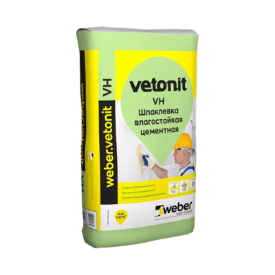 Шпаклевка для влажных помещений Vetonit VH белая 20 кг